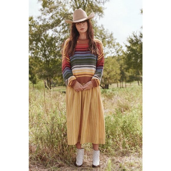 πTHE GREAT.π The Laurel Dress ~ Sunburst Stripes Size 1 Small - Picture 6 of 16